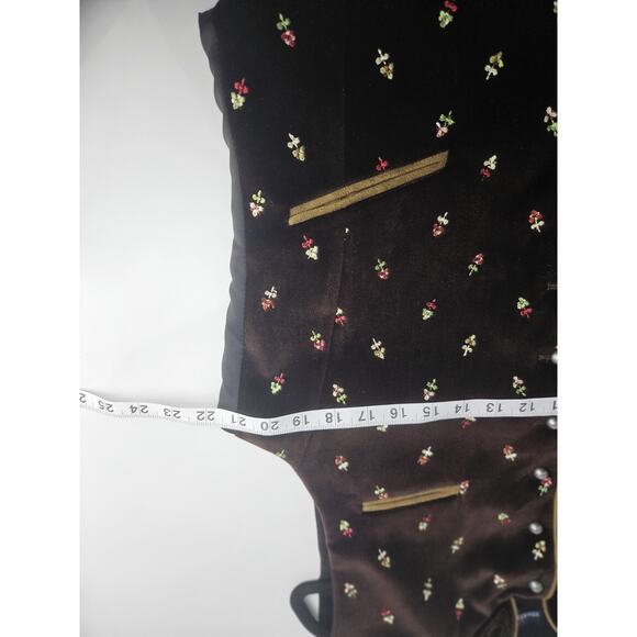 NWT Stockerpoint Brown Velvet Embroidered Waistcoat Vest Mens Sz 52 - Picture 7 of 8